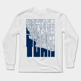 Bridgetown, Barbados City Map Typography - Coastal Long Sleeve T-Shirt